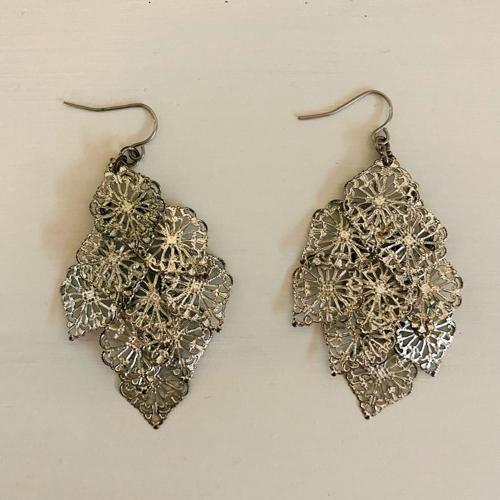 Silver dangle earrings